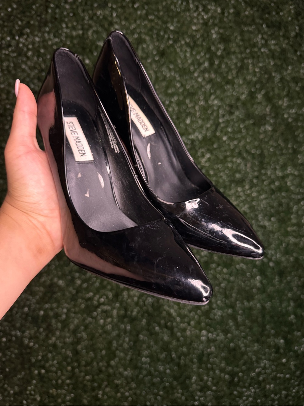Steve Madden Black Patent Pointed Toe Stilettos - Picture 5 of 6